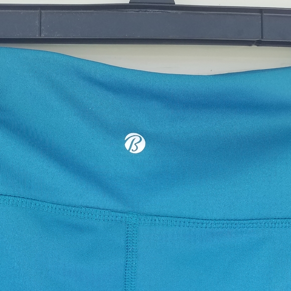 Bally Total Fitness Leggings Capri Teal Mesh Side Pockets Sz XL Workout Leggings - Picture 9 of 12